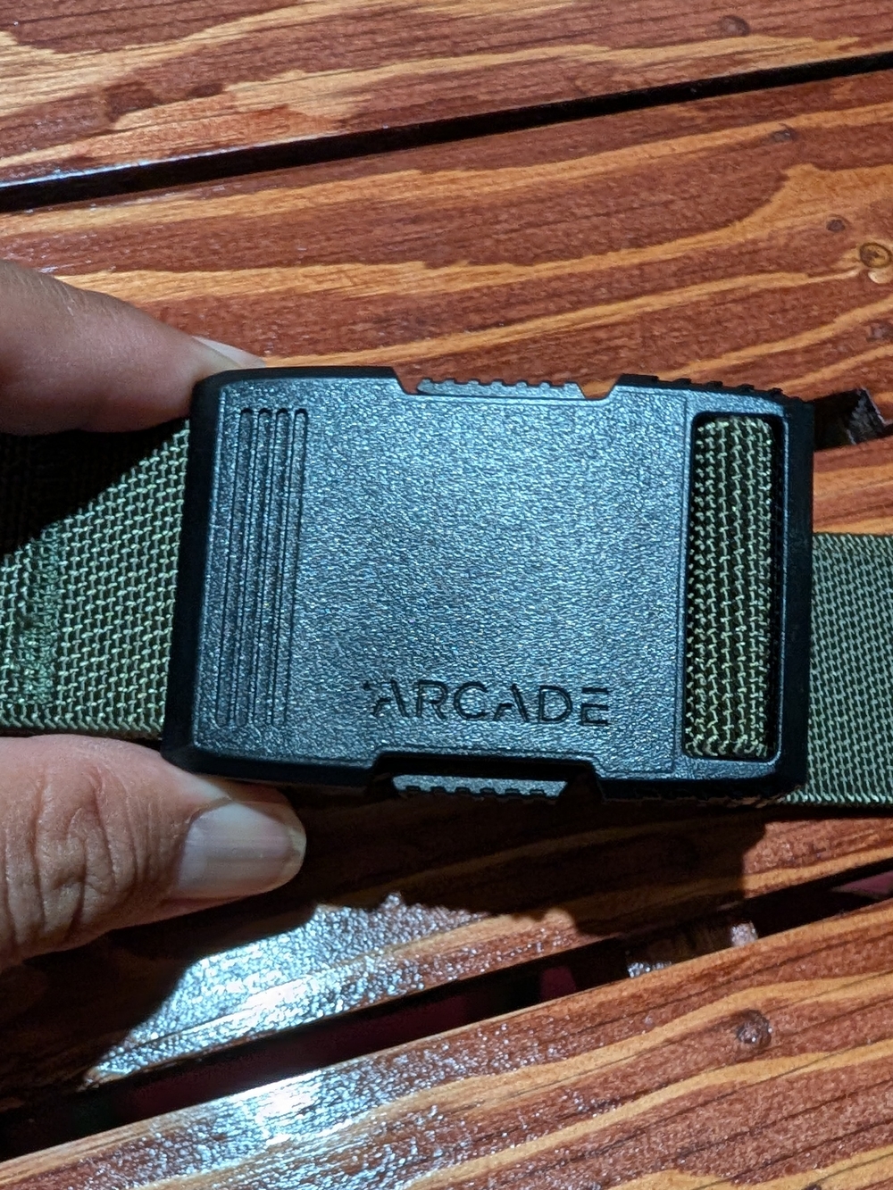 Arcade Black Buckle Tactical Belt with Olive Webbing